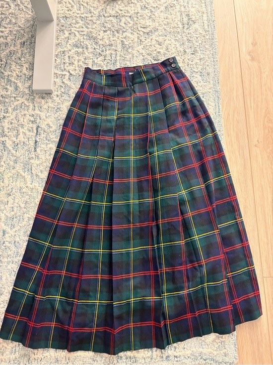 Ralph Lauren Dresses & Skirts - Vintage Ralph Lauren Tartan Plaid Maxi Pleated Skirt in Navy, Green, Red, Yellow